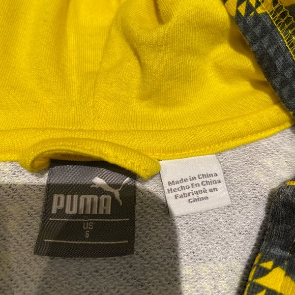 Puma Yellow Pattern Hooded Zip-Up Boys US5 - Picture 4 of 4